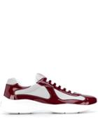 Prada High-shine Low Top Sneakers - Red