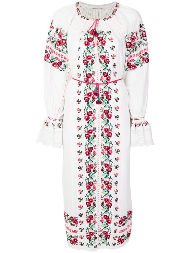 Ulla Johnson Floral Shift Midi Dress - White