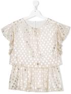 Elsy Polka Dot Blouse - Metallic