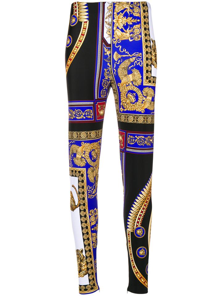 Versace Native American Print Trousers - Black