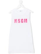 Msgm Kids Logo Printed Tank Top - White