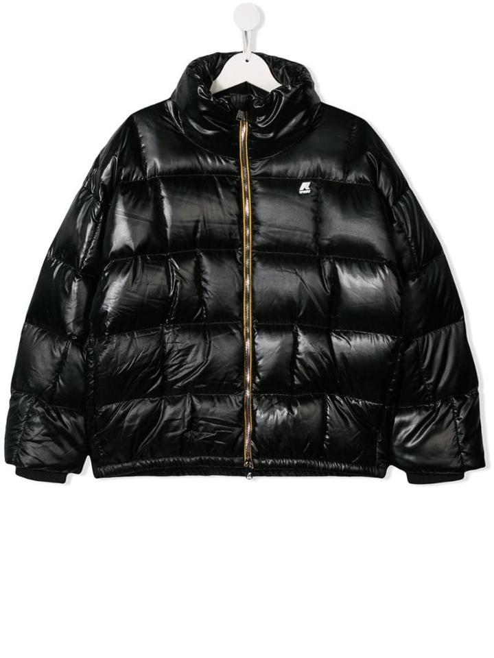 K Way Kids Padded Bomber Jacket - Black