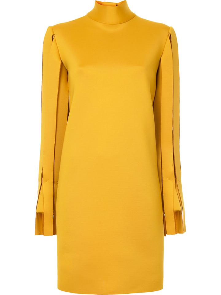 Liya Turtleneck Mid-length Dress - Yellow & Orange