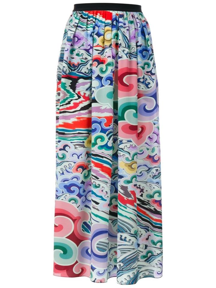 Mary Katrantzou Full Length Silk Skirt