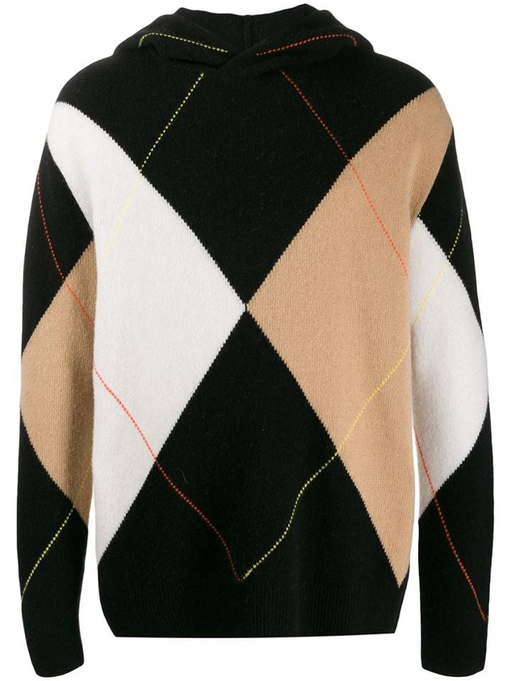 Pringle Of Scotland Argyle Hooded Jumper - Black