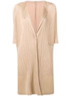 Pleats Please By Issey Miyake Pleated Cardi-coat - Neutrals