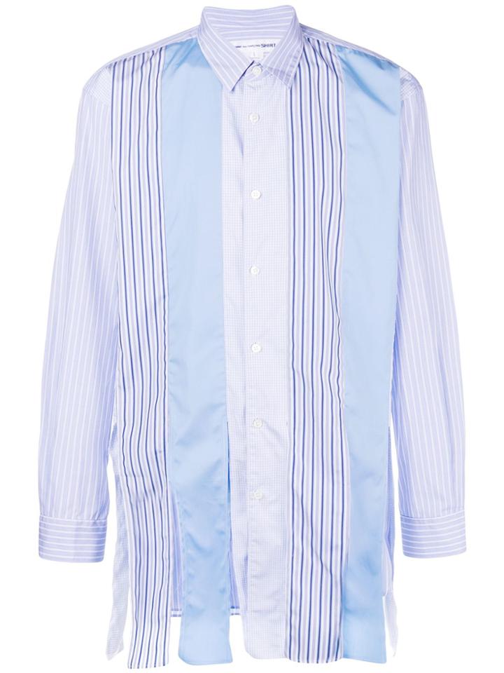 Comme Des Garçons Shirt Patchwork Collared Shirt - Blue