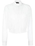 Love Moschino Eyelet Bomber Jacket, Women's, Size: 44, White, Cotton/spandex/elastane