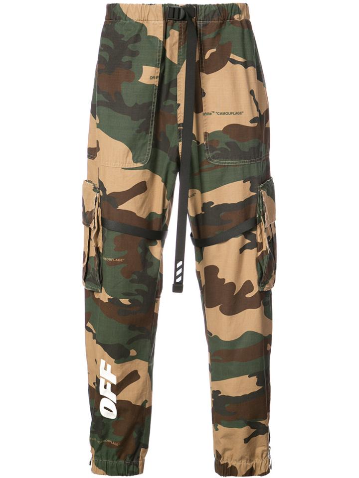 Off-white Camouflage Cargo Trousers - Brown