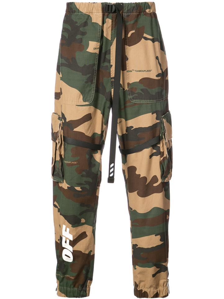 Off-white Camouflage Cargo Trousers - Brown