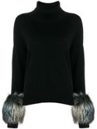Izaak Azanei Fur Detailed Sweater - Black