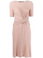 Alberta Ferretti Pleated Shift Dress - Pink