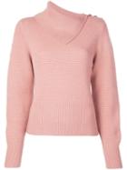 Jonathan Simkhai Flapped-neck Knit Top - Pink