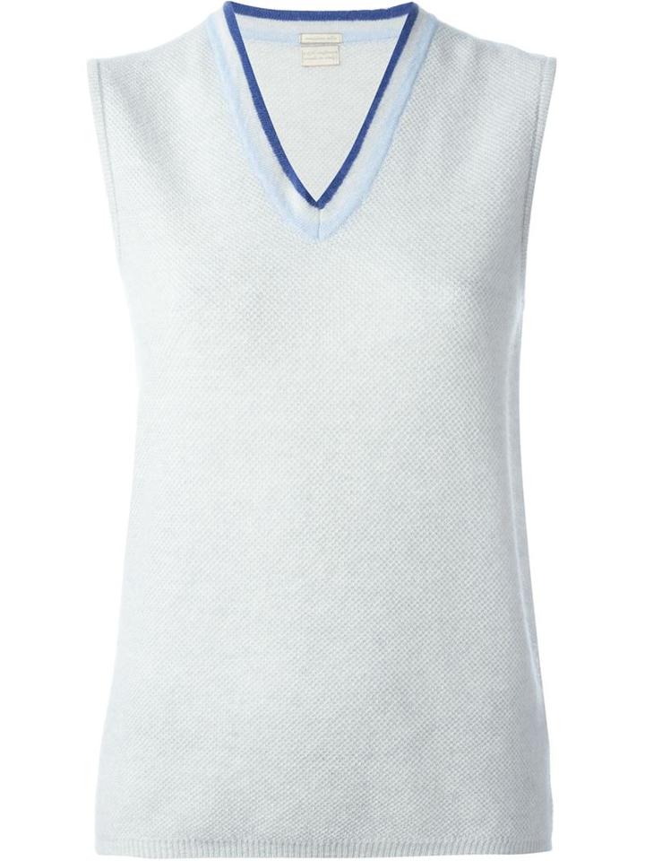 Massimo Alba Contrasting V-neck Top