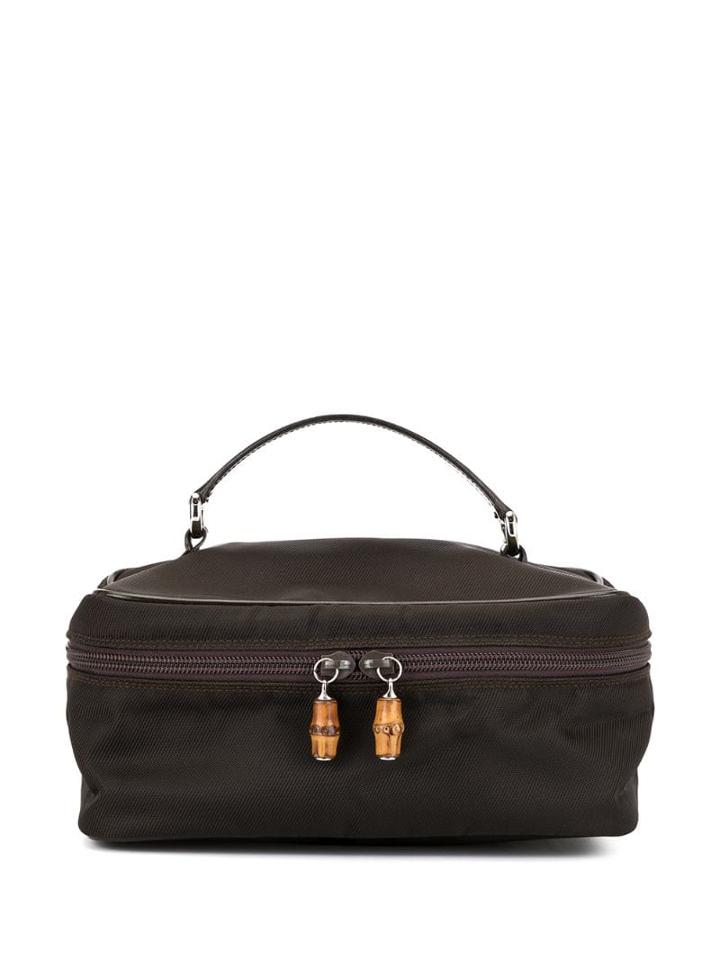 Gucci Pre-owned Bamboo Line Vanity Bag - Brown