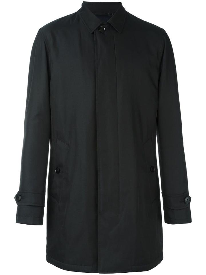 Ermenegildo Zegna Zip-up Mac Coat - Black