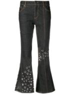 Sonia Rykiel Patchwork Design Distressed Jeans - Black
