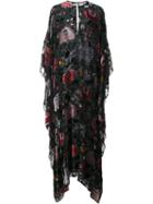Adam Lippes - Floral Burnout Velvet Kaftan Gown - Women - Viscose - Xs, Black, Viscose