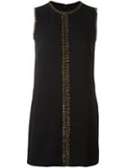 Dsquared2 Embellished Shift Dress, Women's, Size: 42, Black, Polyester/spandex/elastane/virgin Wool/glass