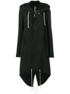 Rick Owens Drkshdw Asymmetric Hooded Coat - Black