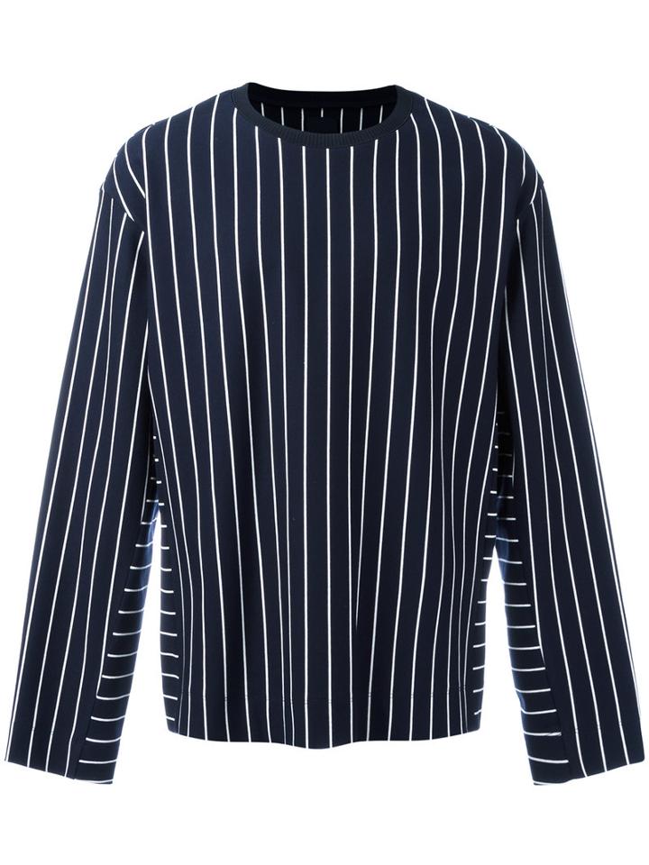 Juun.j Striped Sweatshirt, Men's, Size: 48, Blue, Cotton/polyester/polyurethane