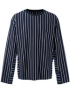 Juun.j Striped Sweatshirt, Men's, Size: 48, Blue, Cotton/polyester/polyurethane