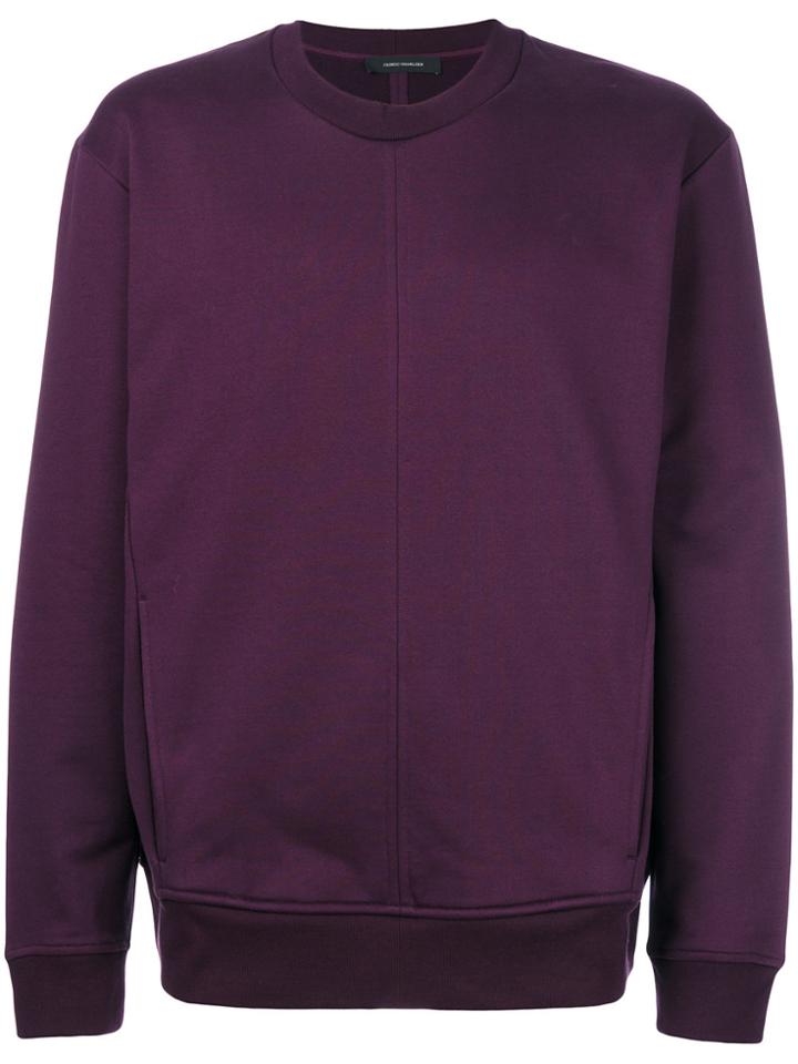 Cédric Charlier Crewneck Plain Sweatshirt - Pink & Purple