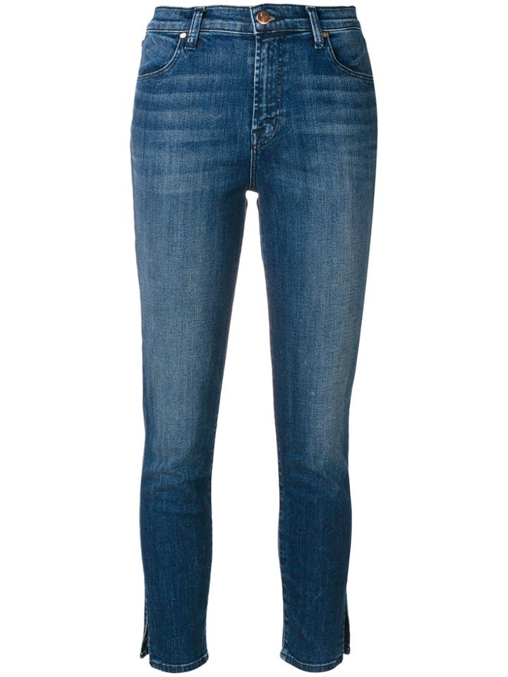 J Brand Slim Fit Cropped Jeans - Blue