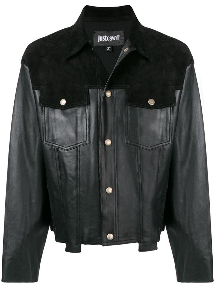 Just Cavalli Slim-fit Biker Jacket - Black