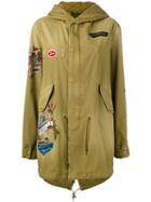 Mr & Mrs Italy - Tattoo Print Parka Coat - Women - Cotton - Xs, Women's, Green, Cotton
