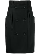 Max Mara Double Buttoned Skirt - Black