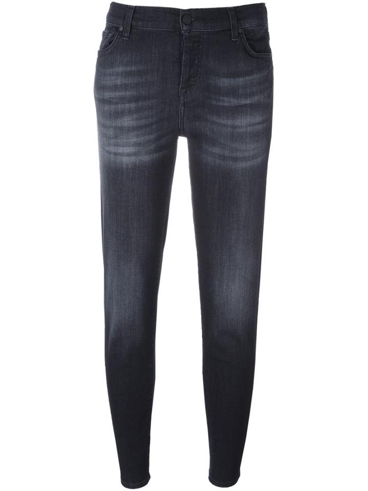 7 For All Mankind 'josefina' Boyfriend Jeans, Women's, Size: 25, Black, Cotton/polyester/spandex/elastane