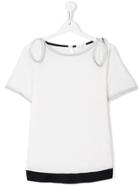 Chloé Kids Embellished Bow Top - White