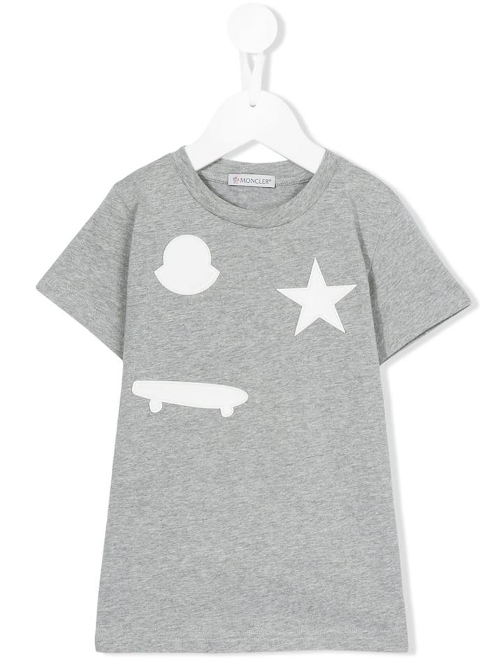 Moncler Kids - Skate Print T-shirt - Kids - Cotton/polyester/polyurethane - 5 Yrs, Toddler Boy's, Grey