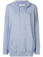 Live The Process Oversized Knit Hoodie - Blue