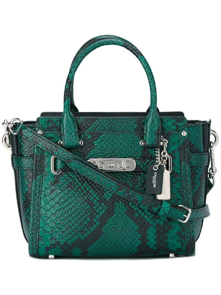 Coach Snakeskin Tote, Women's, Green