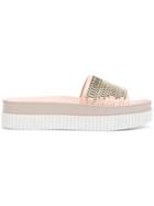 Kendall+kylie Metallic Trim Slides - Nude & Neutrals