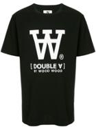 Wood Wood Logo Crewneck T-shirt - Black