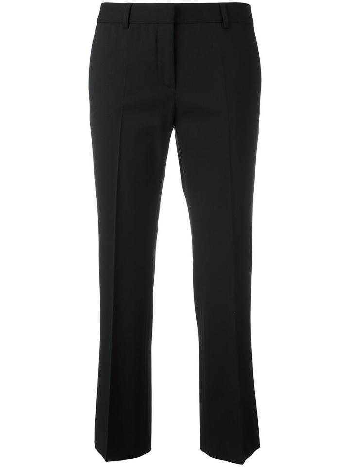 Alberto Biani Straight Leg Trousers, Women's, Size: 46, Black, Virgin Wool/spandex/elastane/cotton