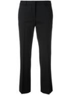 Alberto Biani Straight Leg Trousers, Women's, Size: 46, Black, Virgin Wool/spandex/elastane/cotton