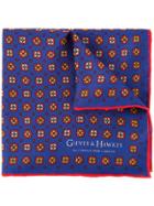 Gieves & Hawkes Printed Pocket Square - Blue