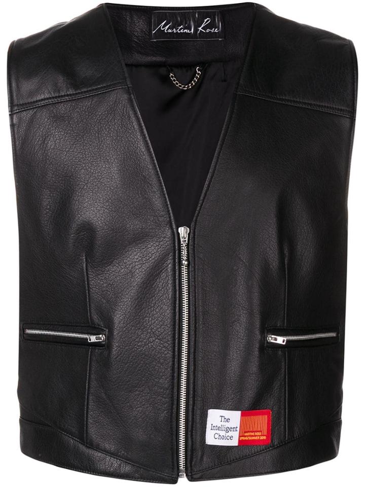 Martine Rose Black Leather Waistcoat