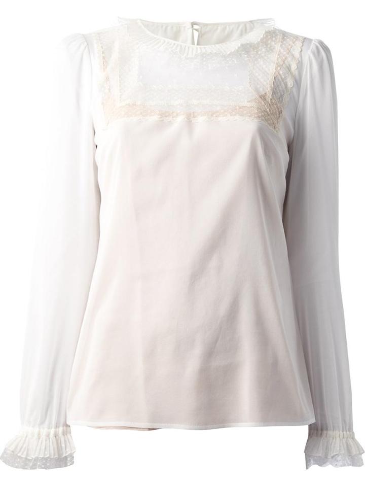 Red Valentino Ruffle Neck Top