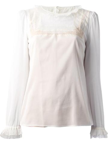 Red Valentino Ruffle Neck Top