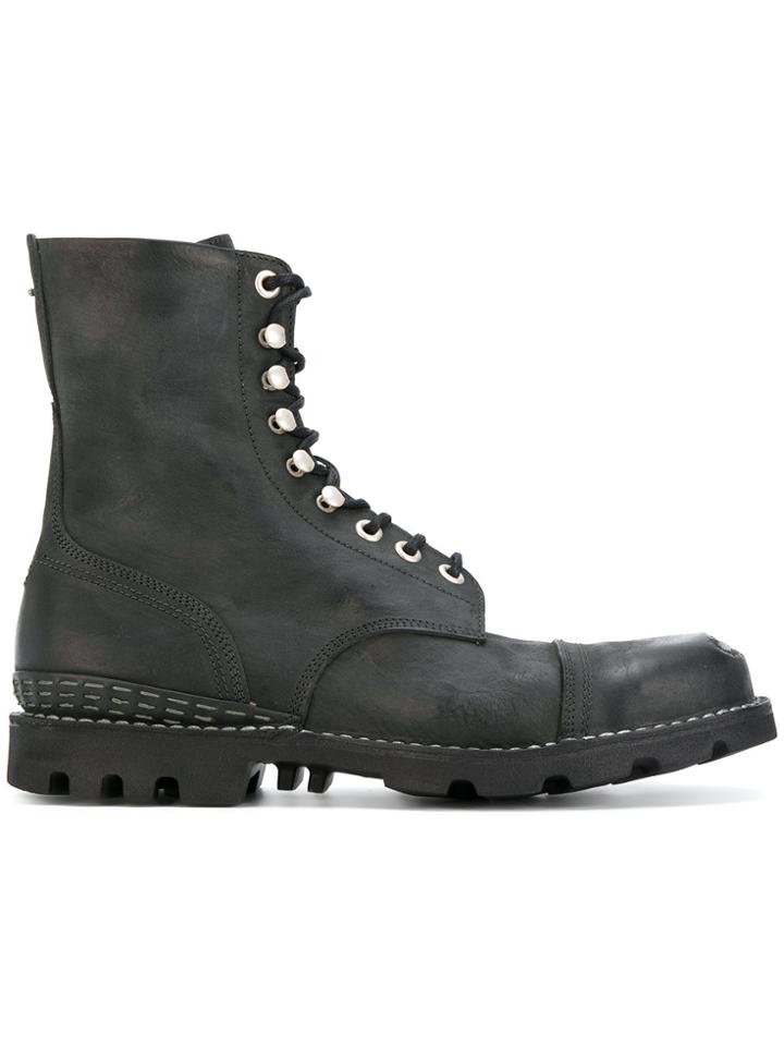 Diesel Ridged Sole Boots - Grey