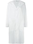 Plantation - Oversized Buttoned Hooded Coat - Women - Nylon - M, White, Nylon