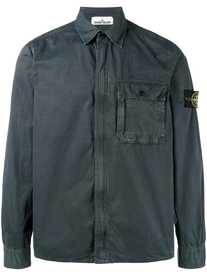 Stone Island Dark Grey Cotton Overshirt Jacket