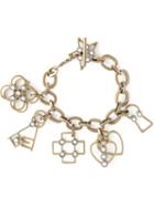Lanvin Heart, Cross, Flower Charm Bracelet
