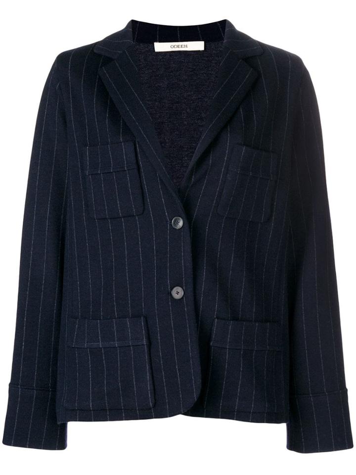 Odeeh Pinstripe Blazer - Blue