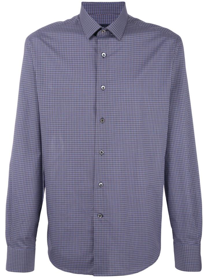 Lanvin Checked Shirt, Men's, Size: 42, Blue, Cotton